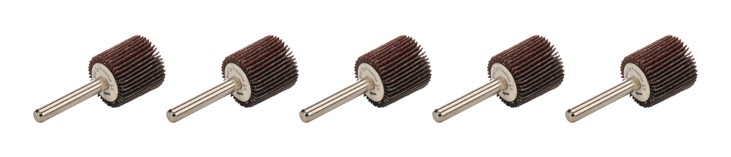 Flap Wheel with Mandrel 1in OD 60 Grit 5pk
