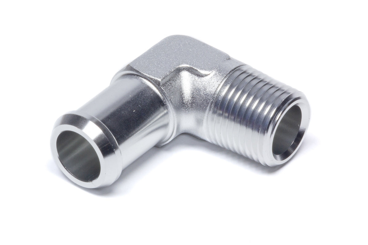 Hose End 90-deg 1/2npt to 3/4 Barb Clear