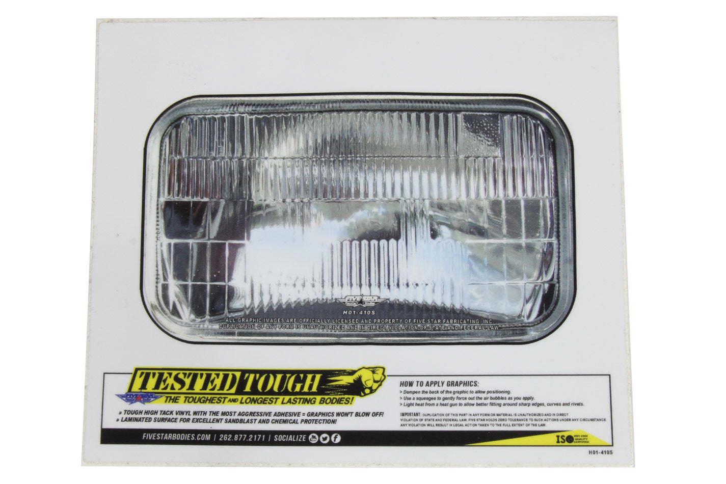 Univer. Headlight Decal 5.62in x 3.25in
