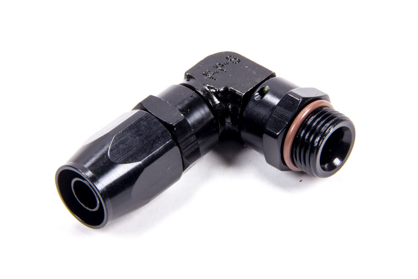 Hose Fitting #8 90 Deg to 3/4-16 Male ORB Black