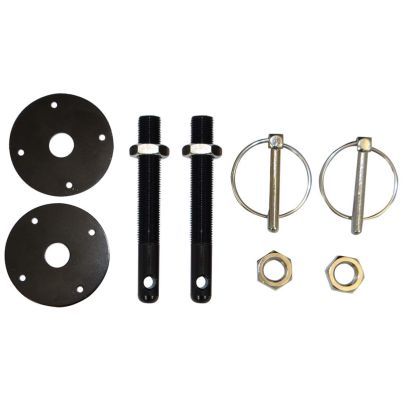 Hood Pin Kit 2pk Alm. 1/2in - Black
