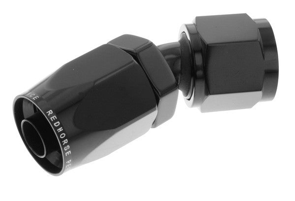 6AN 30Deg Female Alum Hose End Black