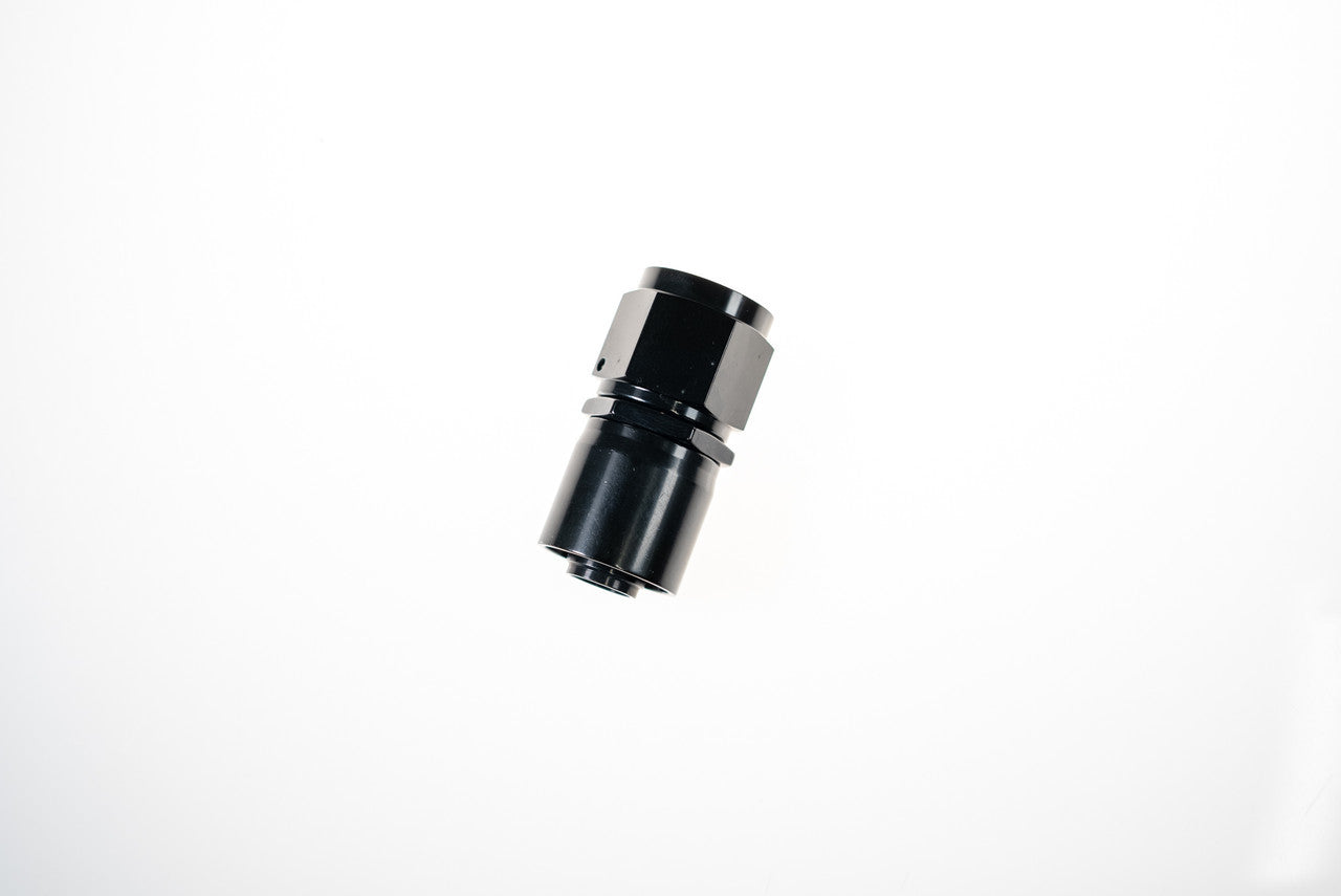 8AN Straight Crimp Hose End Black