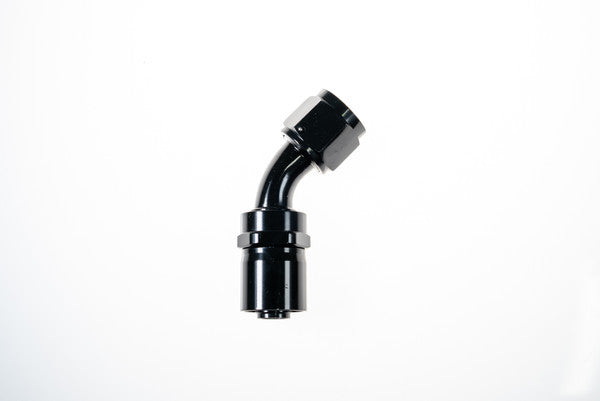 16AN 45Deg Crimp Hose End Black