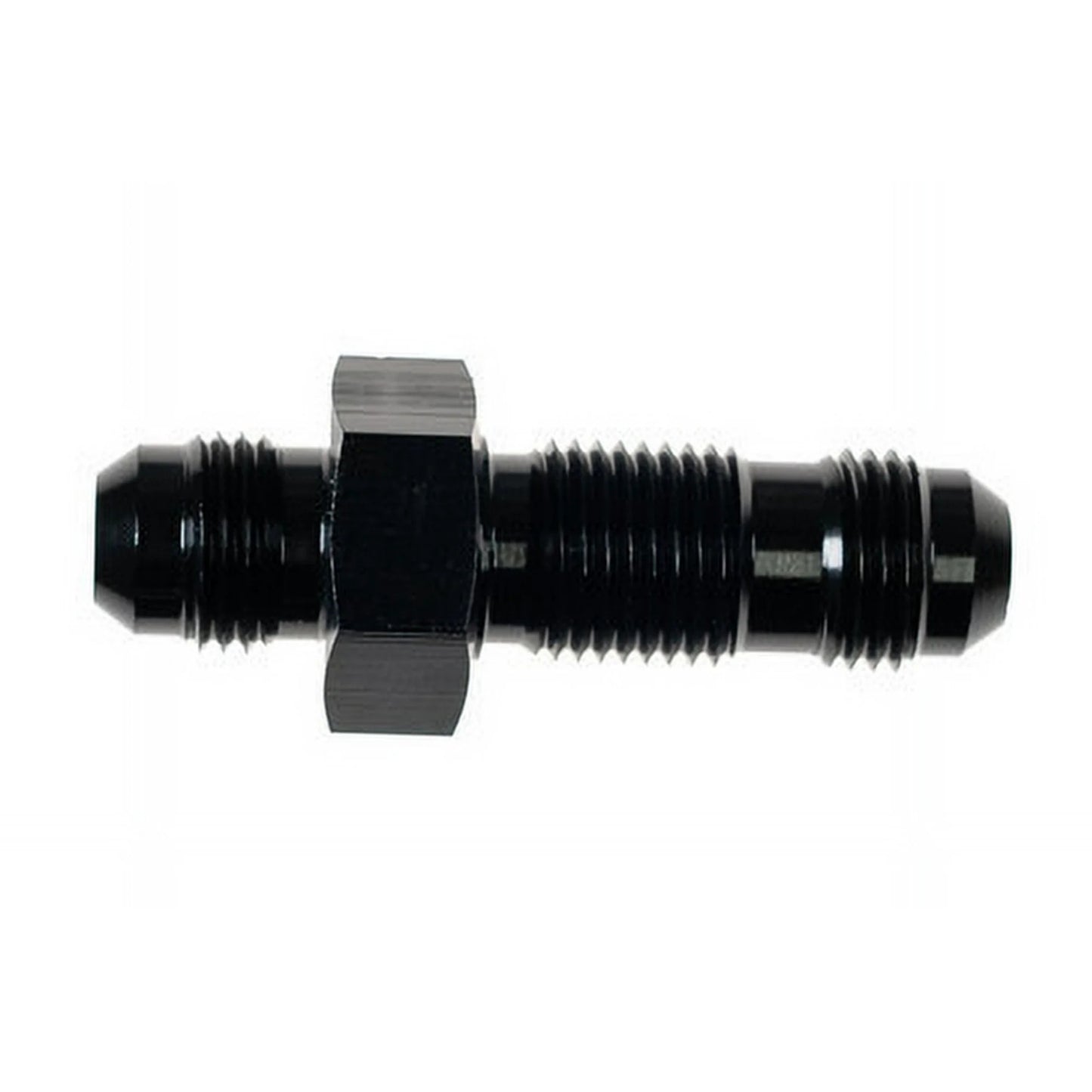 4AN Bulkhead Adapter Black Male Male Straight