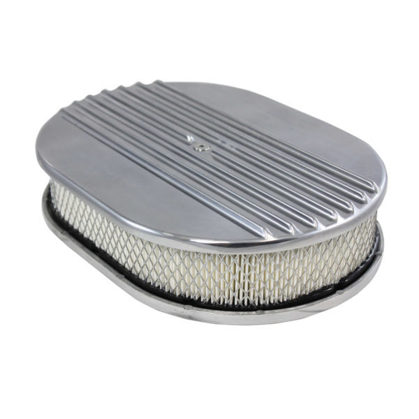 Air Cleaner Kit 12in X 2in Oval Half Finned Top