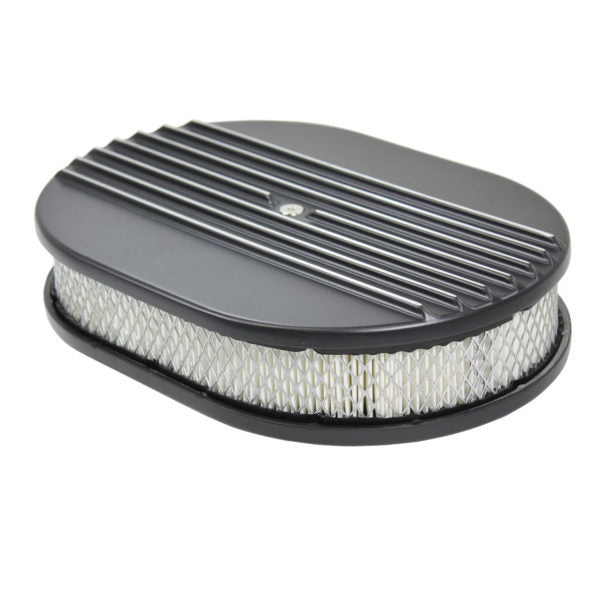 Air Cleaner Kit 12in X 2in Oval Half Finned Top