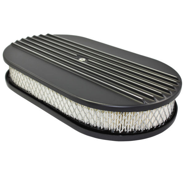 Air Cleaner Kit 15in X 2in Oval Half Finned Top