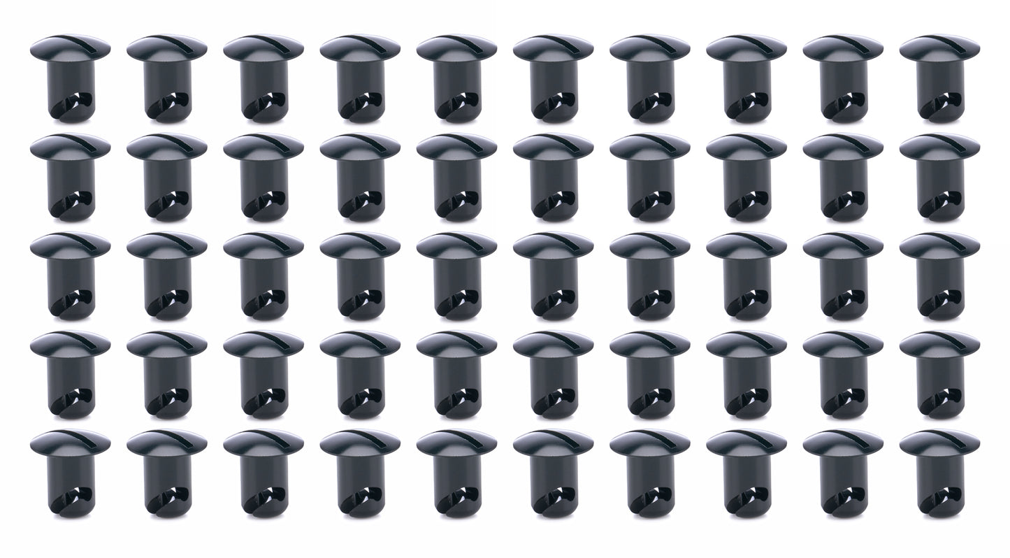 Oval Head Buttons .450 Long Black 50 Pack