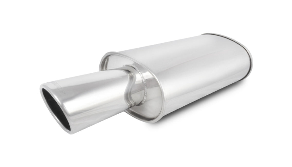STREETPOWER Oval Muffler w/ 4in Round Angle Cut