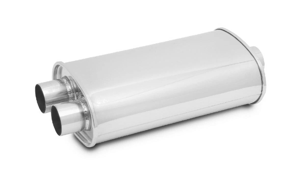 STREETPOWER Oval Muffler 3in Inlet x 3in Dual Out