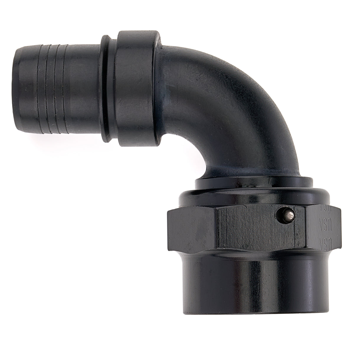 12an 90-Deg Race Crimp Hose End Black