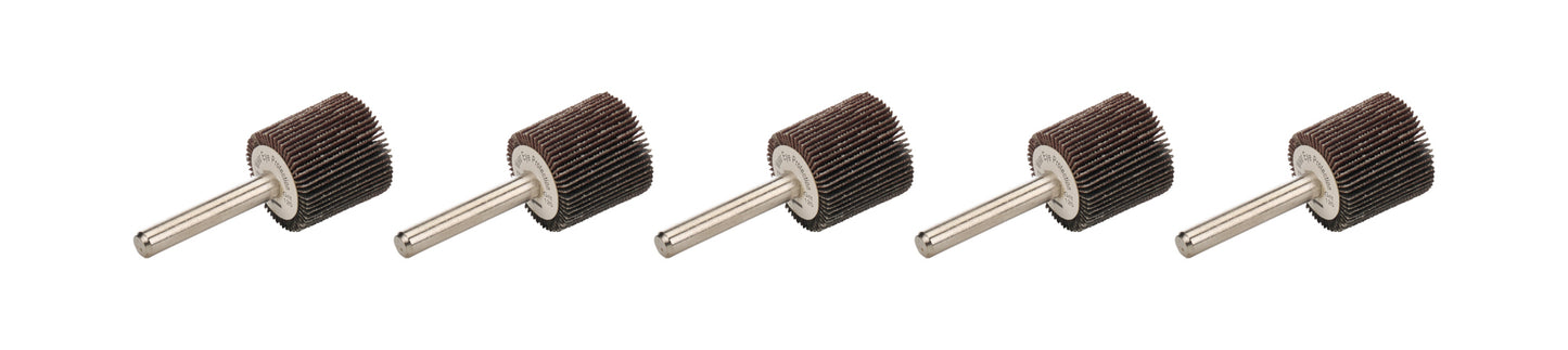 Flap Wheel with Mandrel 1in OD 120 Grit 5pk