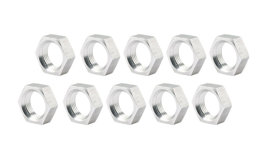 5/8-18 RH Alum Jam Nuts Thin O.D. 10pk