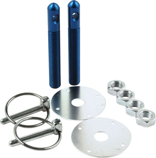 Alum Hood Pin Kit 1/2in with 1/4in Clips Blue