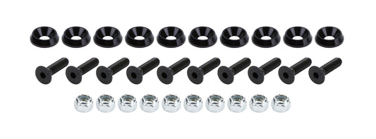 Countersunk Bolts 1/4in w/ 3/4in Washer Blk 10pk