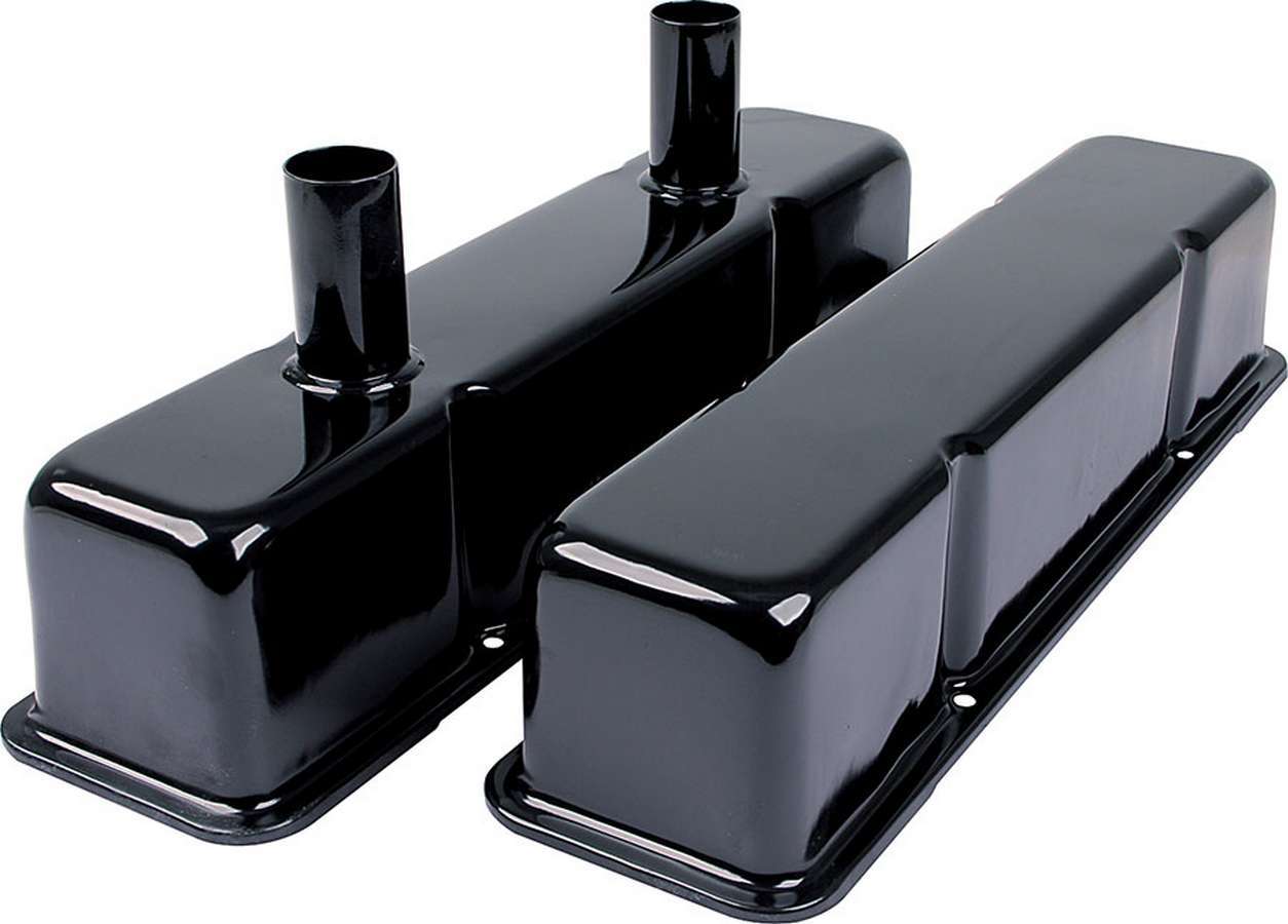 Valve Covers SBC Steel Black w/Tubes