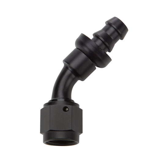 Pushlock Hose End Black 45 Deg Elbow -12