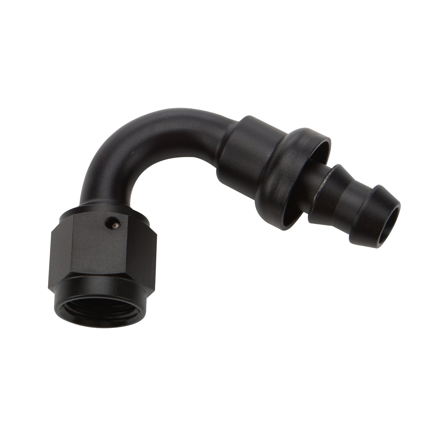 Pushlock Hose End Black 120 Deg Elbow -16