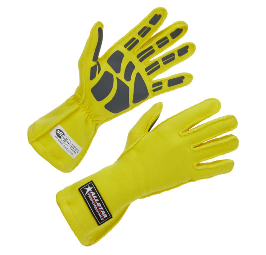 Driving Gloves SFI 3.3/5 Outseam D/L LG Yellow