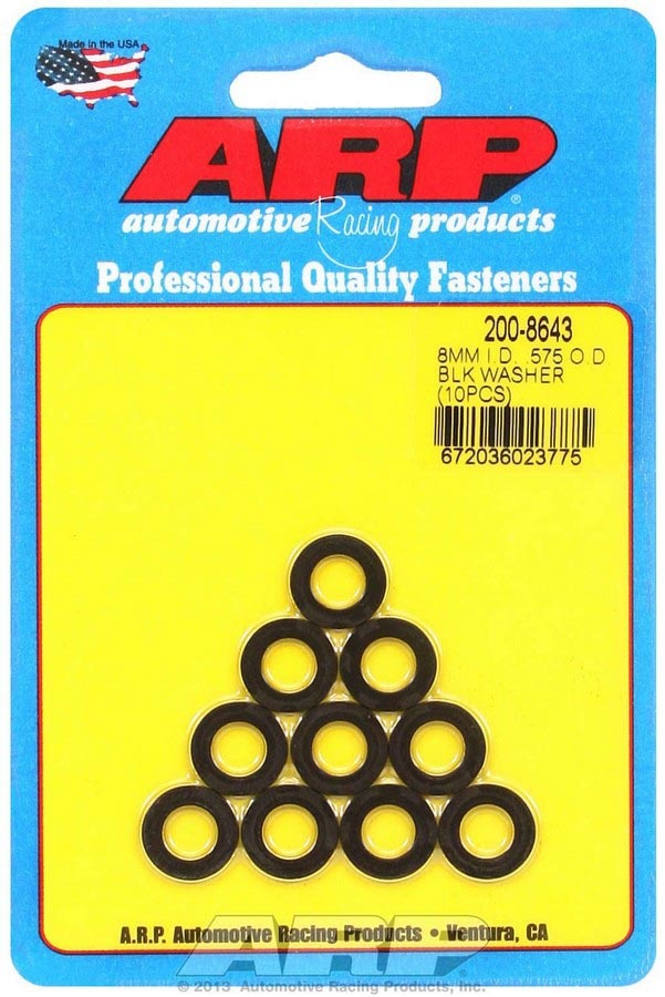 Black Washers - 8mm ID x .575 OD (10)