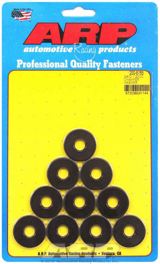 Black Washers - 3/8 ID x 1.200 OD w/Chamfer 10pk