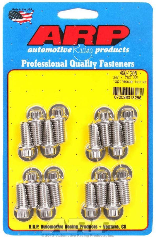 S/S Header Bolt Kit - 3/8 x .750 UHL (16)