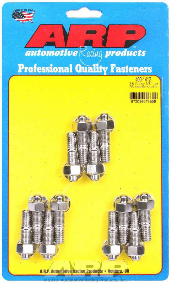 S/S Header Stud Kit - 3/8 x 1.670 OAL (12)