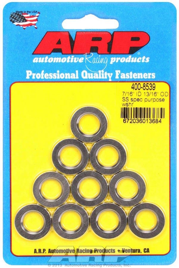 S/S Flat Washers - 7/16 ID x 13/16 OD (10)