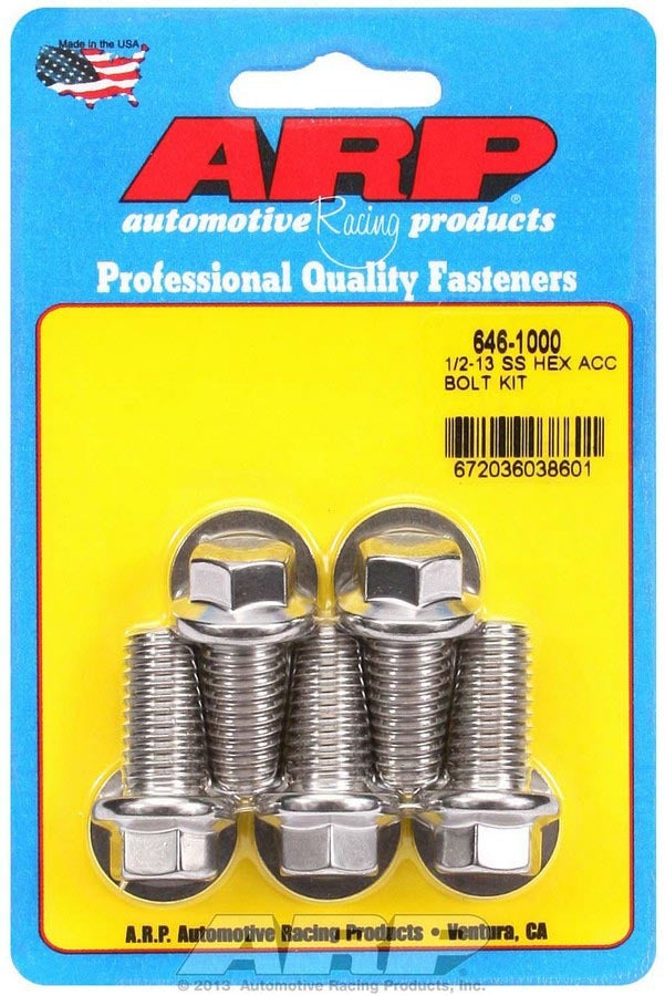 1/2-13 x 1.000 6pt SS Bolt Kit 5pk