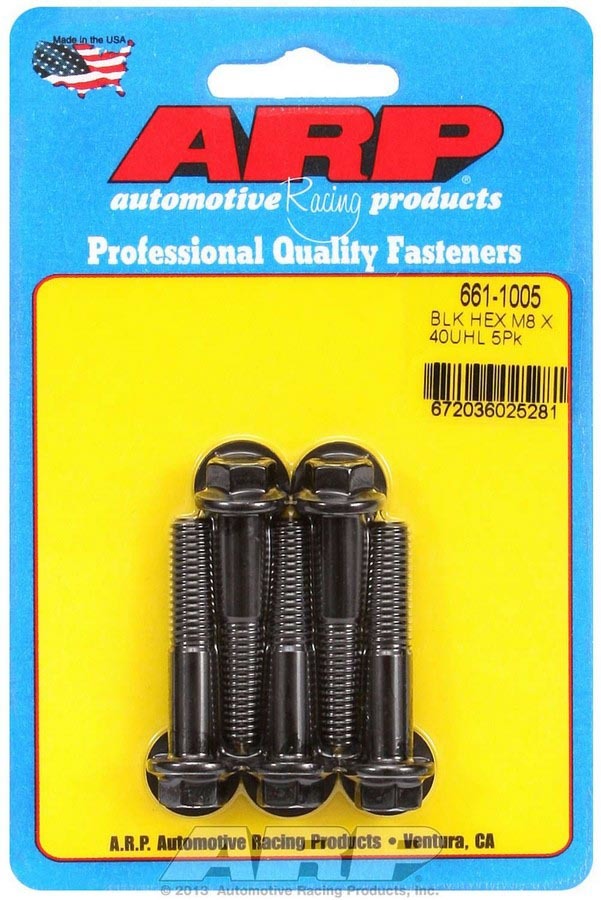 8mm x 1.25 x 40mm 6pt Bolt Kit (5pk)