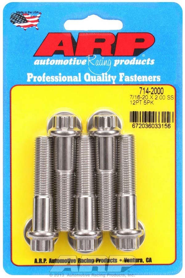 7/16-20 x 2.000 12pt SS Bolt Kit 5pk