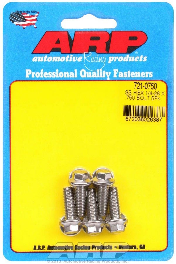 Bolt Kit - SS 6pt 5pk 1/4-28 x .750