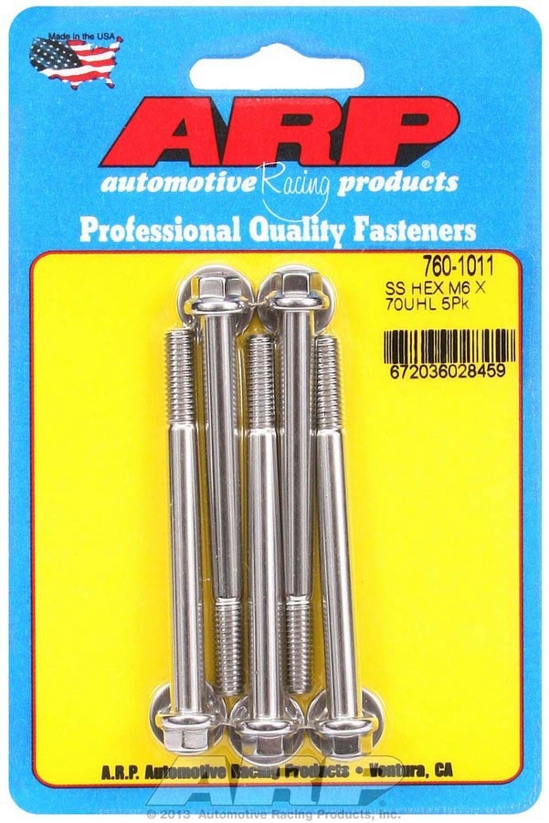 S/S Bolt Kit 6pt 6mm x 1.00 x 70mm