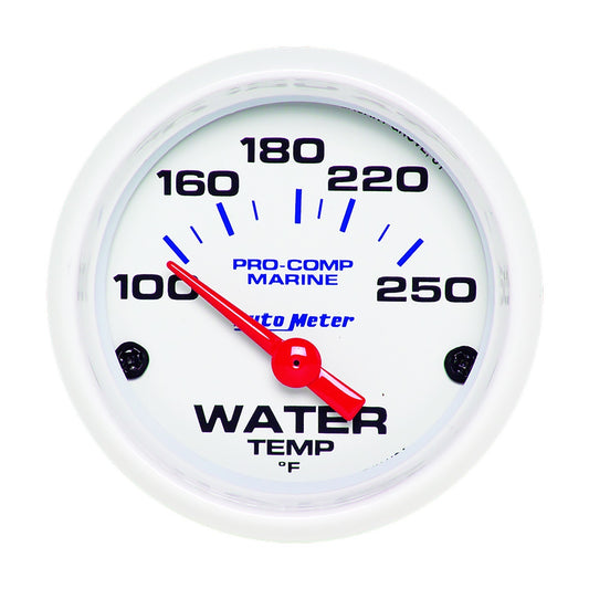 2-1/16 Water Temp Gauge 100-250F White Phantom