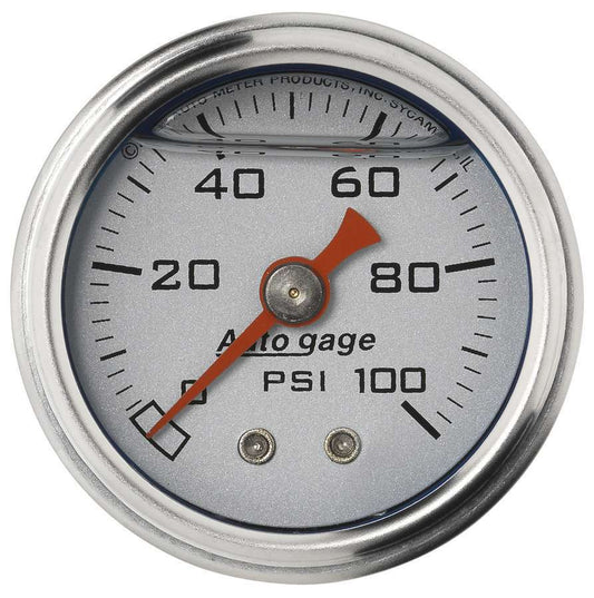 1-1/2in Pressure Gauge - 0-100psi - Silver Face