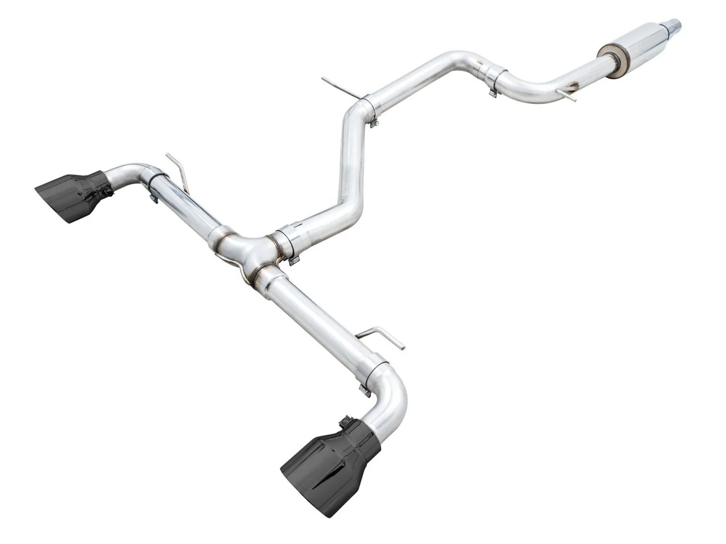 VW GTI MK8 Exhaust Dual Outlet Black Tips