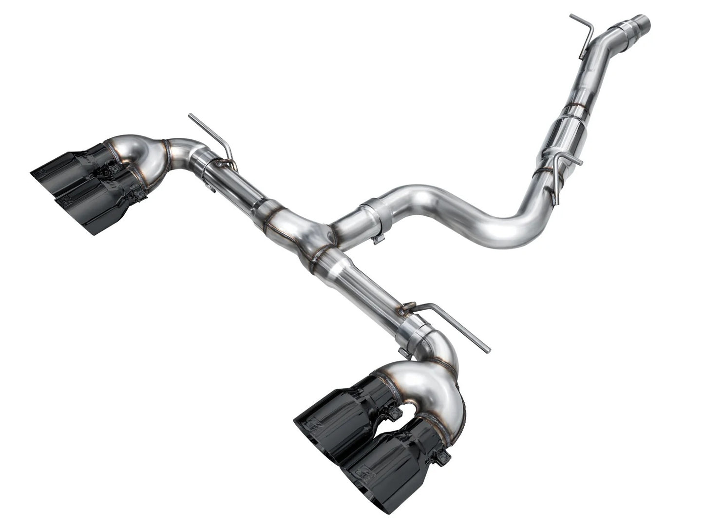 VW MK8 Golf R Exhaust Quad Black Tips