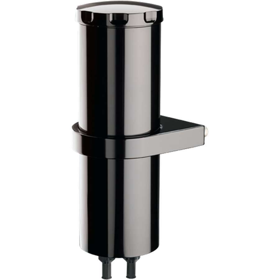 Overflow Tank 8.75in Smooth w/Bracket Black