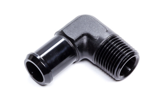 Hose End  90-deg 1/2npt to 3/4 Barb  Black