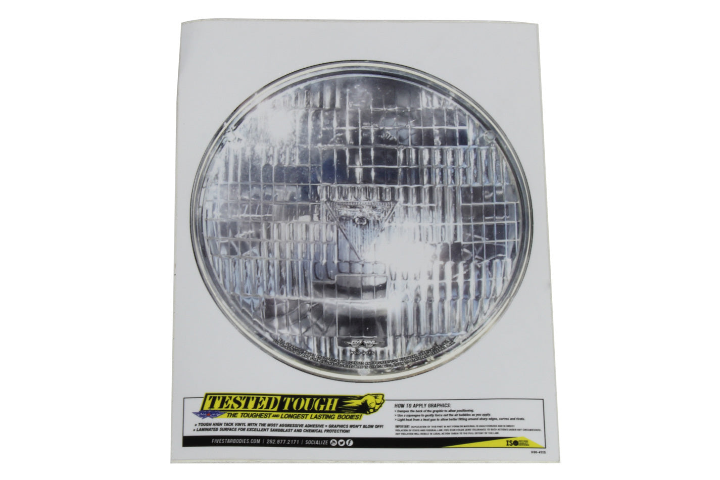 Univer. Headlight Decal 7.25in Diameter