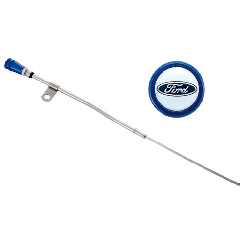 Engine Oil Dipstick Assy Chrome w/Blue Alm Handle