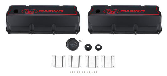 351C Aluminum Valve Cover Set - Black Finish