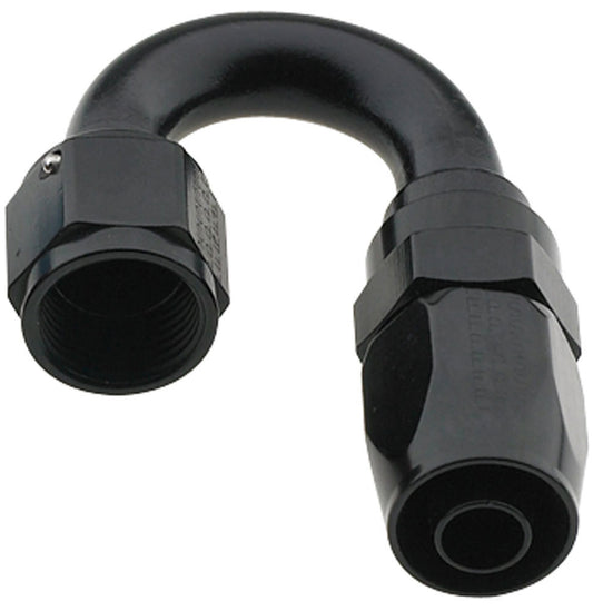 Hose Fitting #4 180 Deg Pro-Flow Black