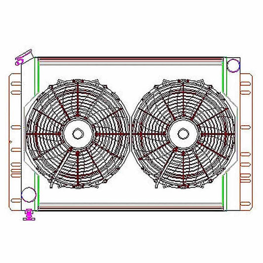 Radiator Combo Unit 60 - 88 Mopar A / B & E Body