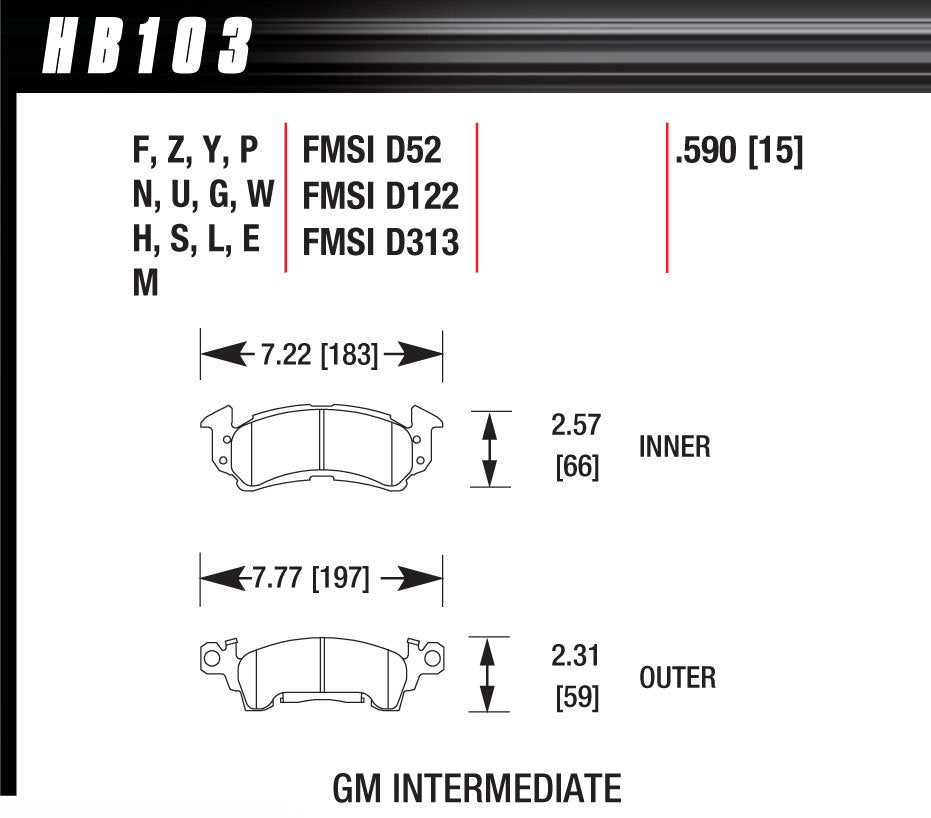 Brake Pad GM D-52 Blue Pad