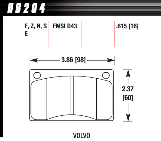 Brake Pads Volvo Front HP Plus