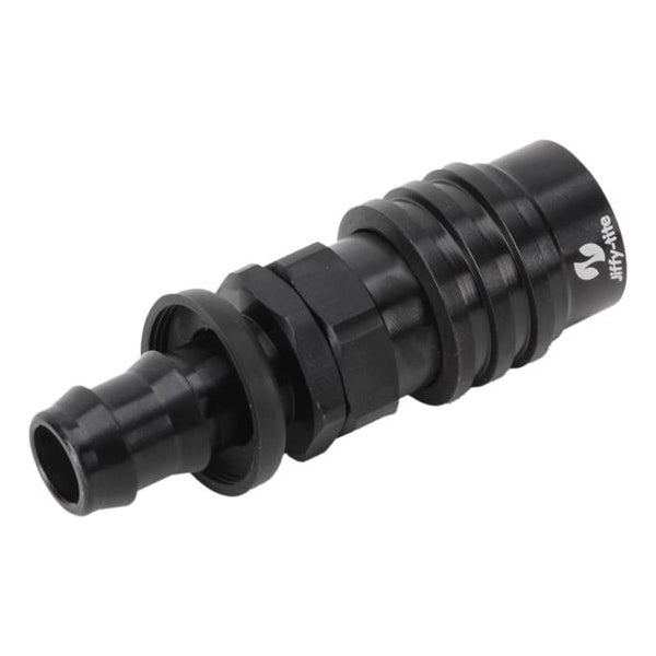 #8 AN Push Lock Hose End Valved (Black)