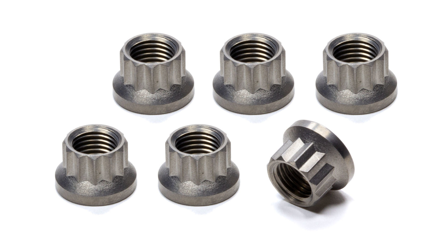 Torque Tube Nut Set 12pt Titanium 6pk