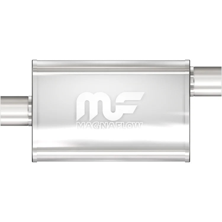 Stainless Muffler 2in Center In / Offset Out